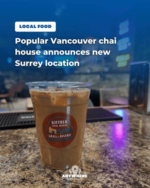 Anywhere Vancouver’s Instagram post featuring two Khyber chai cups